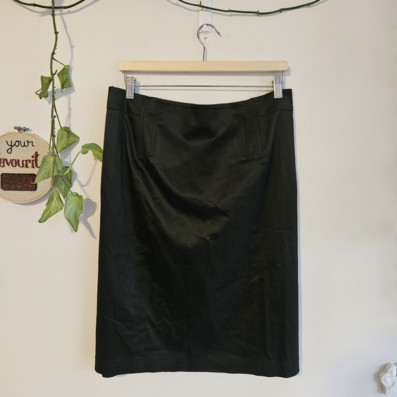 Lida Baday Black Satin Midi Skirt - Picture 2 of 7